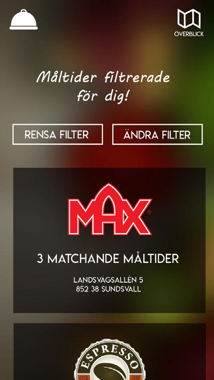 slutprodukt Resultatet av arbetsprocessen är en app vid namn Food Filter som är speciellt anpassad efter synskadade,