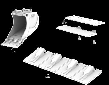 COMI- GRIPSKOPOR 350-1000 liter/sae Kombigripskopan är en kombination av planeringsgrävskopa och grip.