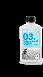 Vid användning av OrganoWoods träskyddssystem på trä utomhus får träet en hårdare, lenare yta och en vacker silvergrå nyans. OrganoWood 01.