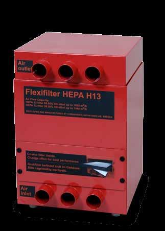 Vi har alltid som målsättning att konstruera maskiner med så låg vikt som möjligt. Flexifilter HEPA H13 väger endast 18 kg.