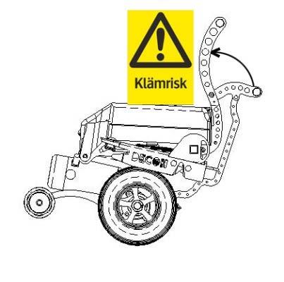 Borttagning från rullstolen OBS! Dra åt parkerings bromsarna på rullstolen. 1.