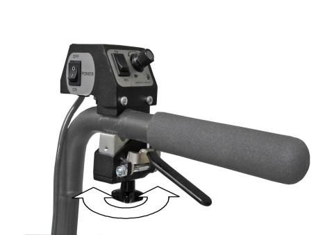 Användning av manöverenhet Manöversystem E-Walk är utrustad med ett programmerbart manöversystem. Acceleration, retardering och hastighet kan anpassas.