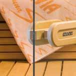 *) Bredden på basturummets dörrkarm är 890 mm och uppfyller bestämmelserna som gäller moderna nybyggnationer. Satin Ett knopphandtag som standard, alternativt ett vertikalt handtag. Dubbelglasdörr (s.