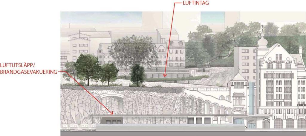 Sida 45 (72) ska göras så litet som möjligt och därmed inte heller vara synligt från Stadsgården och Saltsjön. Lokalt kommer luftutsläppet att negativt bidra till en redan belastad luftmiljö.