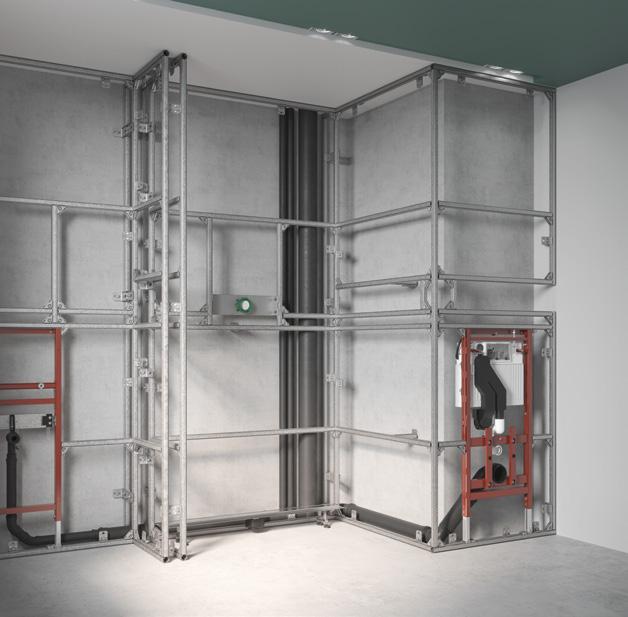 1 TECE pre-wall-system har en modulär design och erbjuder maximal frihet vid planering av en skräddarsydd och effektiv layout.