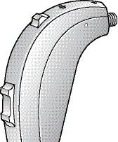 1. Programväljare 2. Batterilucka och På-/Av-knapp 3. Ljudöppning 4. Mikrofon fram 5. Mikrofon bak 6. Volymkontroll (tillval) 7. Vänster/Höger indikator (Vänster=Blå/Höger=Röd) 8.