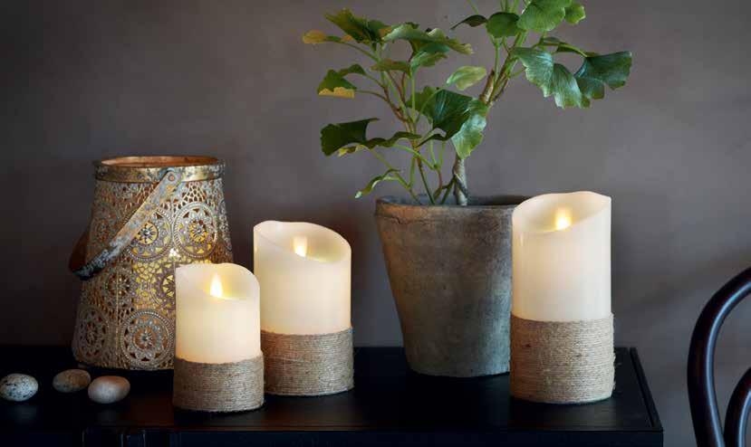 Flame LED blockljus med snöre h: 12 Ø: 7 cm 269:-/29,90 18670 Flame LED