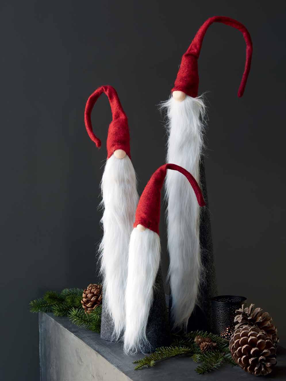 SANTA SANTA grå/röd 3 st