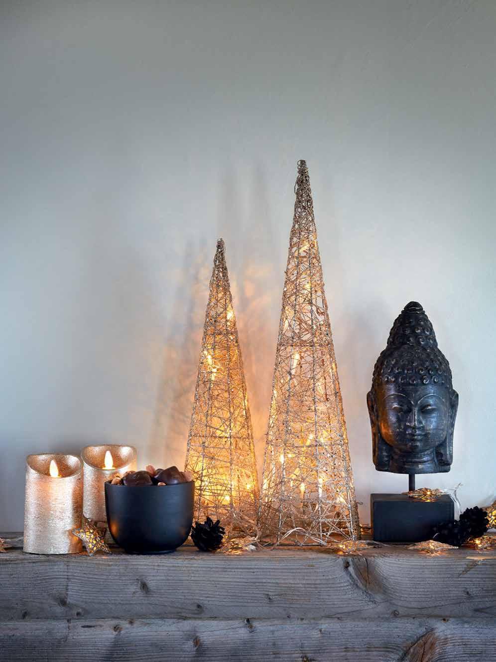 SPARKLING CHRISTMAS FLAME LED BLOCKLJUS koppar H12 Ø7cm 18030 259:-/28,90 SPARKLING CHRISTMAS LJUSKÄGLA med batteridrivet ljus 2 st*