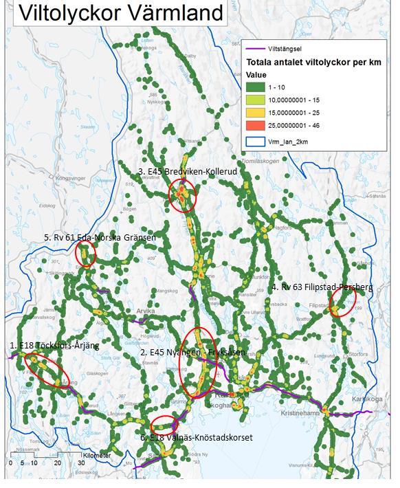 Uppsättning av saltstenar för att minska behovet för djuren att besöka de saltade högtrafikerade vägarna. Samråd med jägarorganisationer för att inte lägga åtlar eller annat intill prioriterat vägnät.