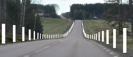 Denna åtgärd kan lämpa sig på vägar som går genom skogsmark (där man redan har mycket begränsade möjligheter att se viltet vid sidan av vägen) och där trafikvolymerna är relativt låga.