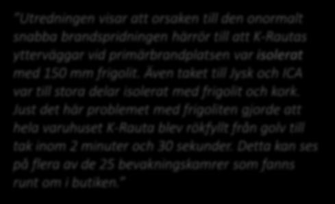 Just det här problemet med frigoliten gjorde att hela varuhuset K-Rauta blev rökfyllt från