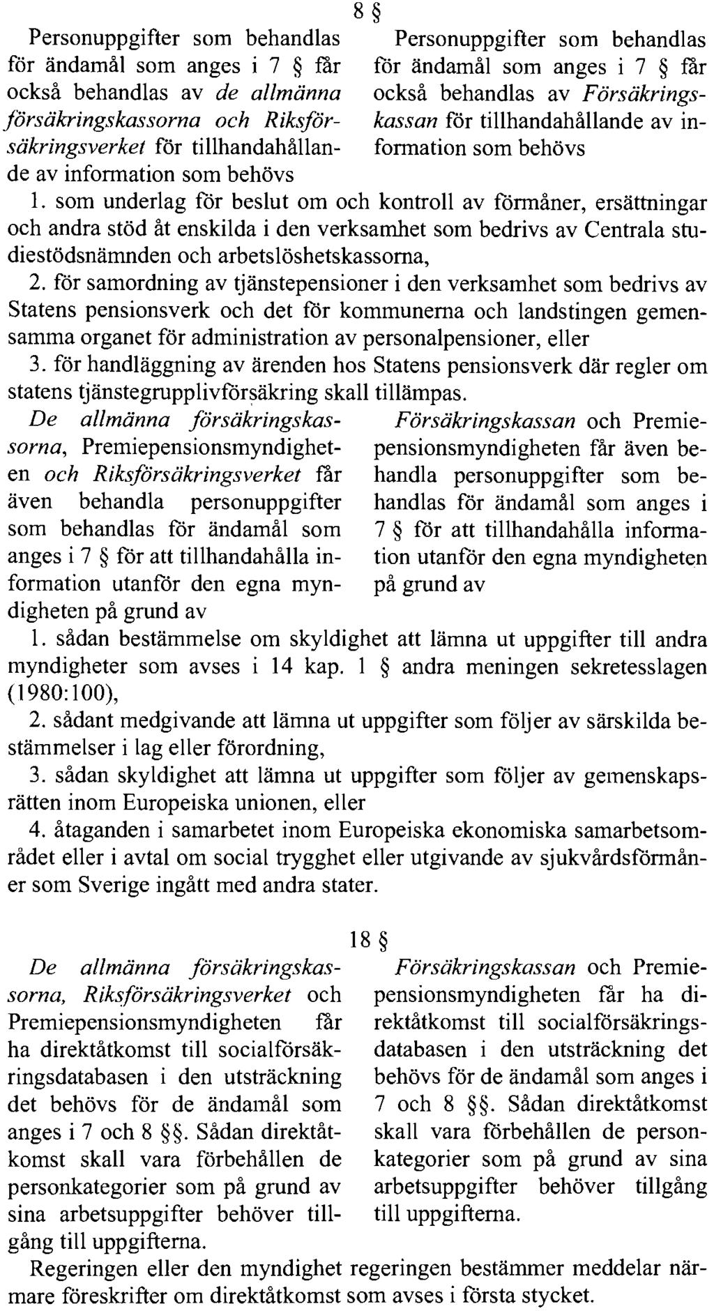 REGERINGENS LAGFÖRSLAG