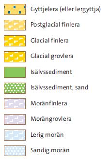 1.4 Geologi, jordarter Jordarterna på vägsträckan utgörs uteslutande av moränfinlera och morängrovlera till en
