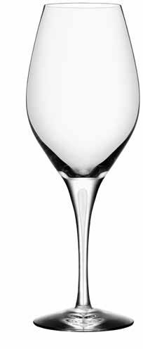 Erika Lagerbielkes succéglas Intermezzo från 1985 finns numera även med en stilren vit droppe. Intermezzo Satin är ett sobert och elegant glas som passar utmärkt på en bröllopsfest.
