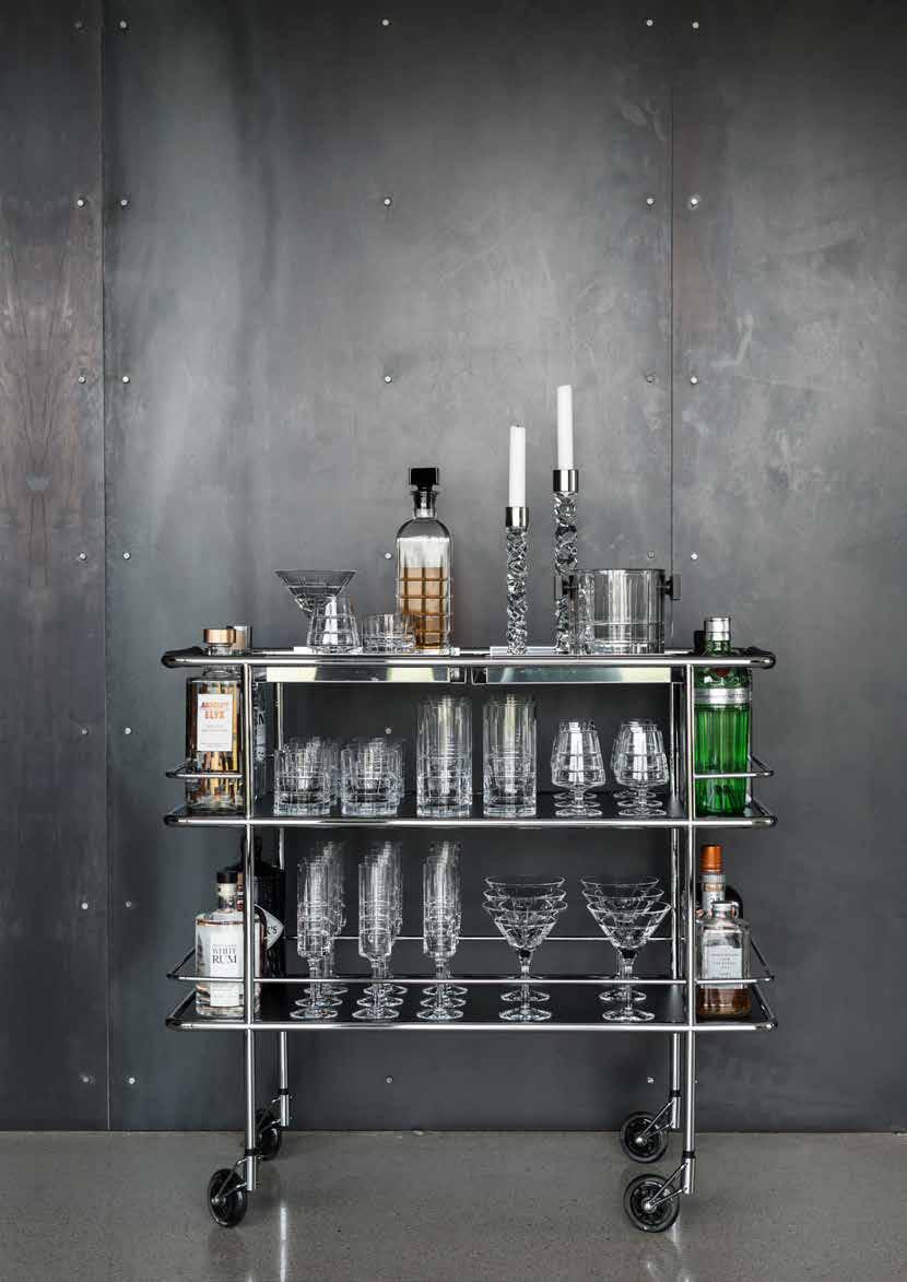 STREET DRINK TROLLEY BY LAMMHULTS NEW Design Gunnilla Allard 2018 Handmade in Sweden Orrefors is teaming up with the furniture manufacturer Lammhults to introduce an exclusive drink trolley, fully