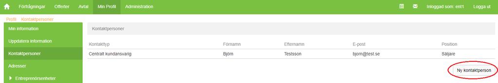 3.3) Om ni vill korrigera information på en kontakt så