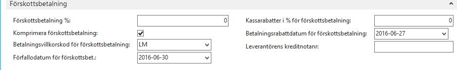 Lovat inleveransdatum Leveransadresskod Det datum då leverantören har lovat att leverera ordern.