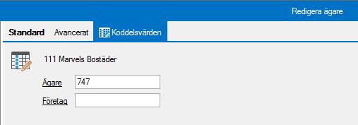 Fliken koddelsvärden på de ställen där du ställer in uppgifterna för alternativen som finns som värdekällor (se ovan).