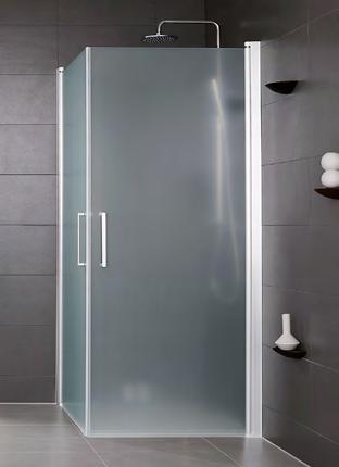 80x90 cm, frostat glas, raka dörrar, blank profil
