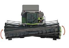 PowerFlow-banden transporterar sedan grödan direkt under inmatningsskruven.