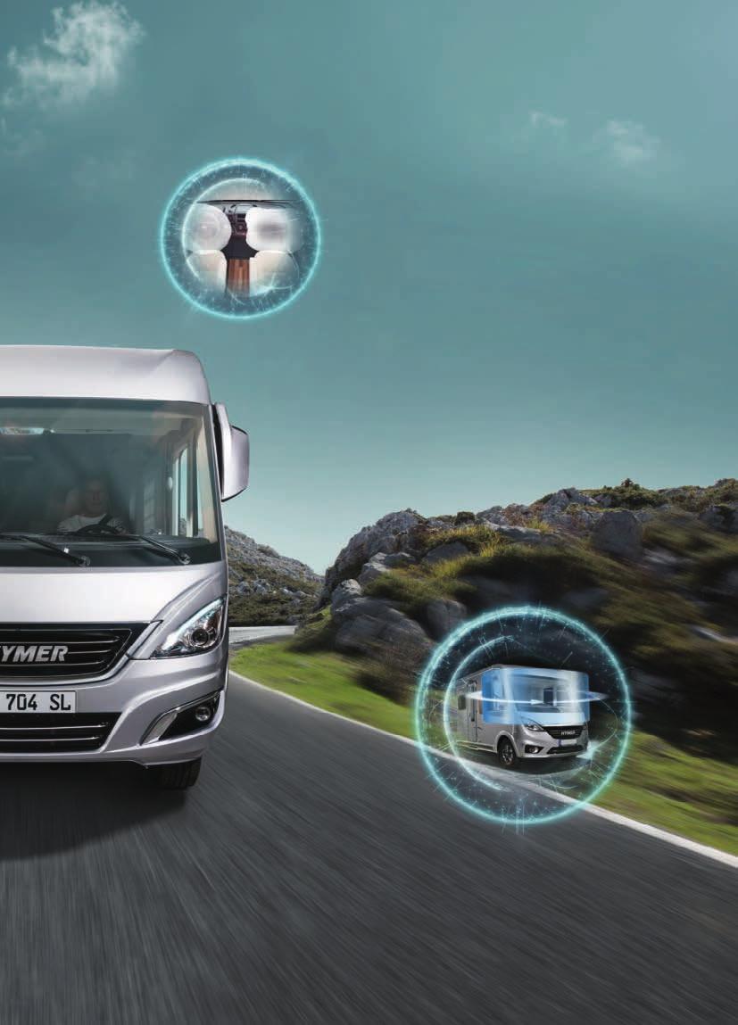 Krockkuddar I alla HYMER husbilar är krockkuddar på förar- och passagerarsida standardutrustning som uppfyller de högsta säkerhetsstandarderna.