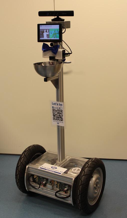 Ämnesområden: Reglerteknik Modellering, C-programmering Ämnesområden: KraftelektronIk, Elektriska drivsystem Autonom navigering av robot Aros har utvecklat en tvåhjulig självbalanserade robot.