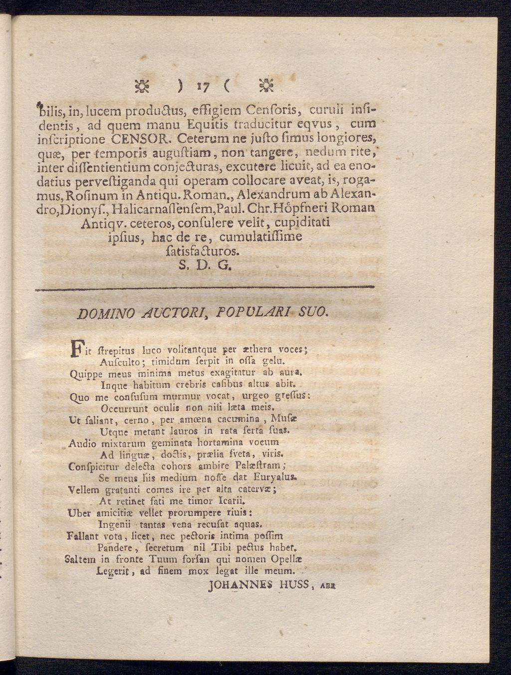 ) *7 ( SK tilis, in,iucem produåus, effigiem Cenforis, curuii infidentis, ad quem manu Equitis traducitur eqvus, cum infcriptione CENSOR.