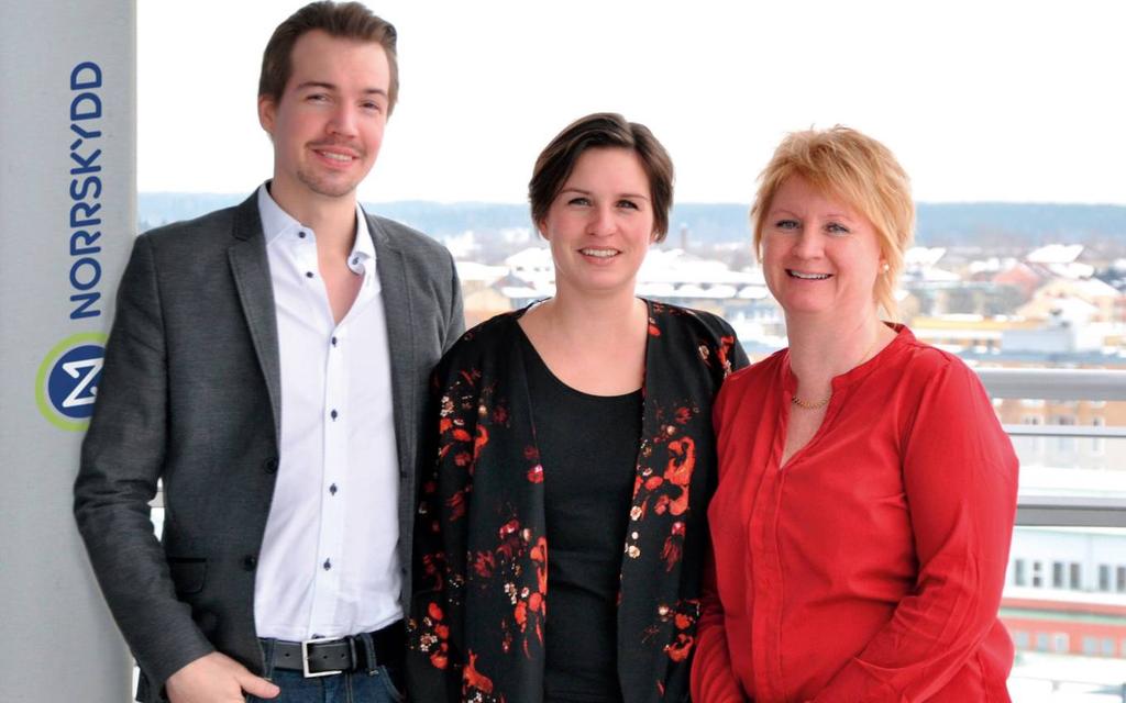 HÖRT & HÄNT Säkerhetsföretag utmanar jättarna med nytt namn NYTT VARUMÄRKE. Martin Järbur, Malin Höök och Kamilla Utterström satsar på ett nytt gemensamt varumärke: Norrskydd.