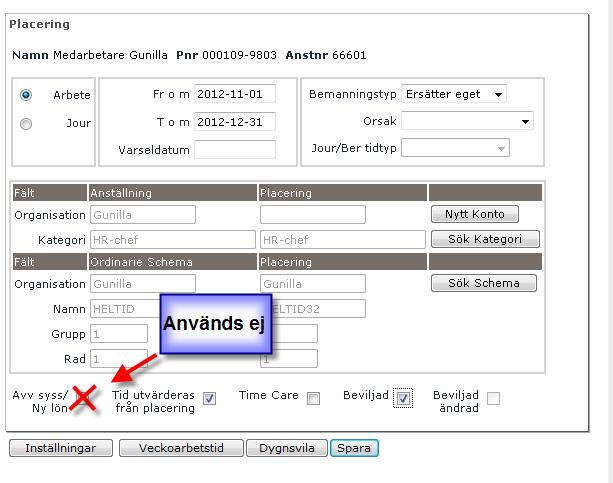 Om placeringen beror på en partiell ledighet och medarbetaren är