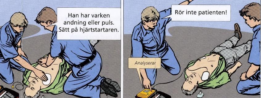 Fortsätt med HLR tills ambulans kommer!