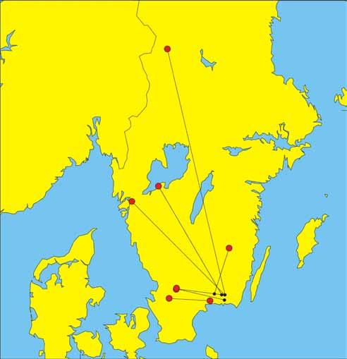 Ungfågelrörelser En analys av alla återfynd av svenska strömstarar som märkts som boungar och som återfunnits under perioden maj augusti senare år, visar att ungfåglar i medel flyttar 63 km