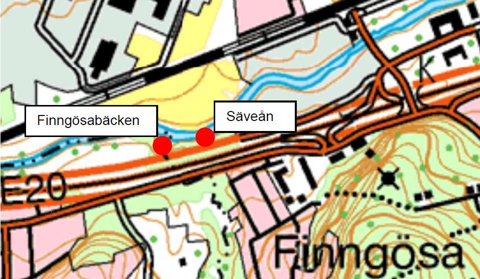 Figur 24. Lokalisering av provtagningslokalerna för bottenfauna. Figur hämtad från Bilaga 10 Bottenfaunainventering.