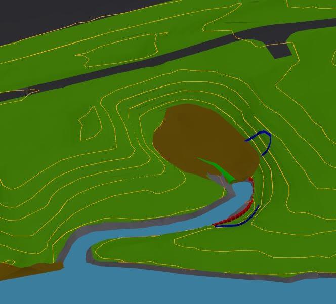 fyllnadsmaterial kommer massor avschaktade vid släntkrön längs gång-och cykelbanan och andra rena fyllnadsmassor att användas. De avschaktade massorna utgörs i huvudsak av lera.