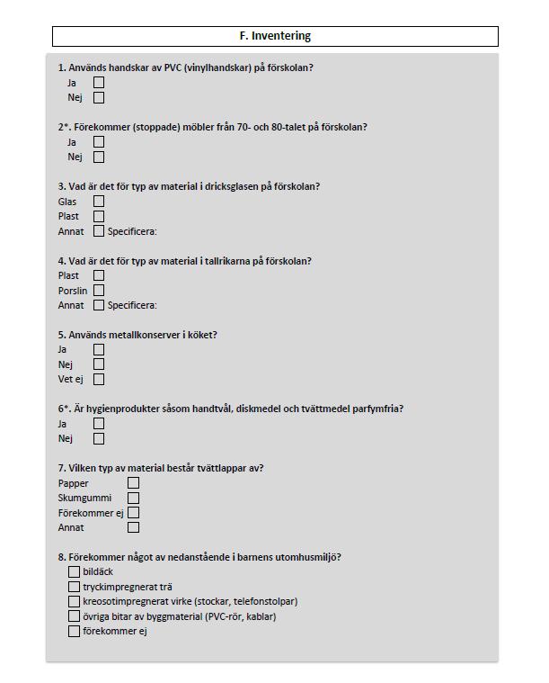 A2: Formulär för inspektion av