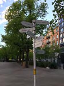 Cykelvägvisning finns på många platser, men är ibland dåligt anpassad