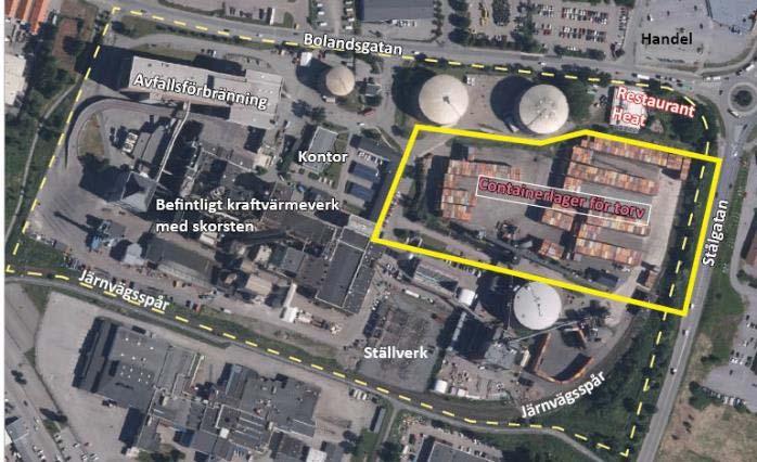 Vattenfalls anläggning Det finns ett par stora oljecisterner intill Bolandsgatan, varav endast den ena används, ombyggnad för bioolja pågår.
