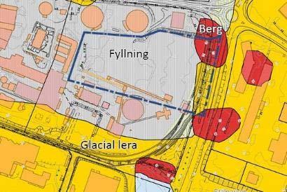 Mark och vatten Jordarter Den här delen av Boländerna domineras av tunna lager av glacial lera med uppskjutande bergknallar.