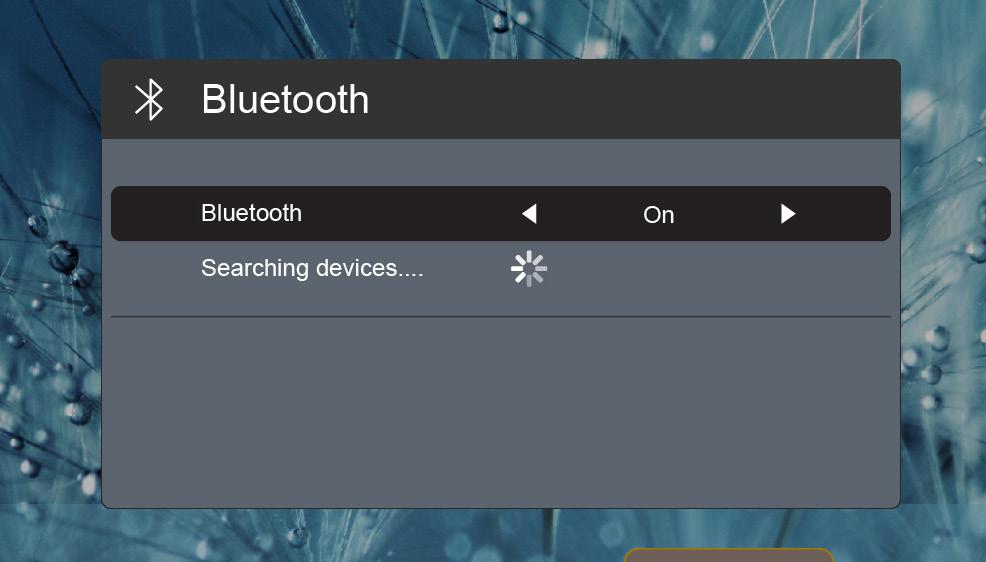 Använda projektorns knappsats: Tryck på knappen eller för att välja Blåtand och tryck på OKknappen. 2. På din Blåtand-högtalare slår du på och aktiverar dess Bluetooth-funktion (om det behövs).