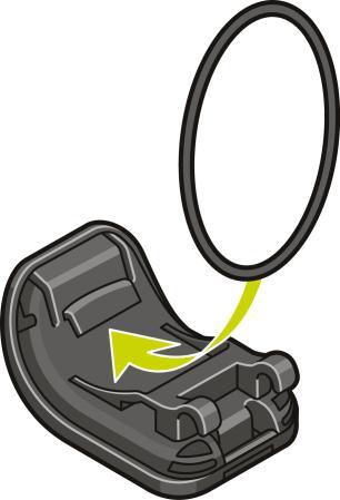 Använda en O-ring Om du tappar remmen till cykelfästet kan du använda en vanlig O-ring för att montera klockan på styret. Om du vill använda en O-ring gör du följande: 1.