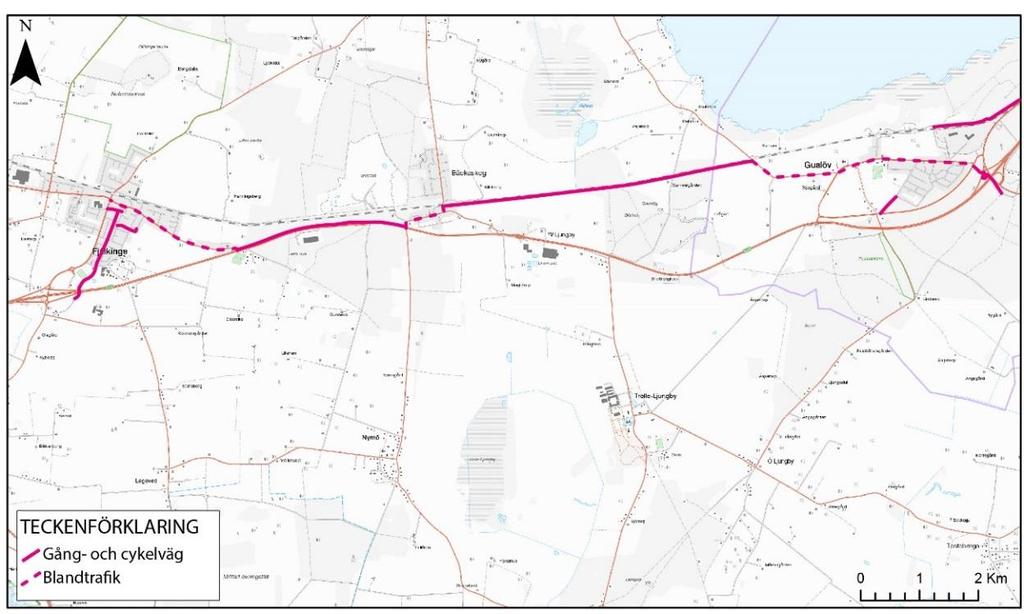 Nr i karta Väg Plats Riktning Fordon/dygn Andel tung trafik 26 2083 