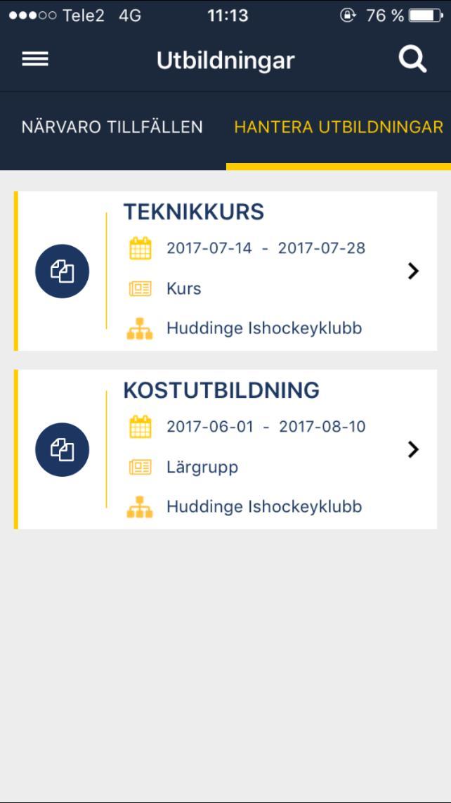 en lista se tillfällen att närvaroregistrera under