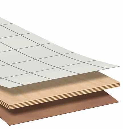 Yta av högtryckslaminat (membran och ångspärr) Kärna tillverkad av 7-skikts björkplywood Patenterat Aqualock-system ger osynliga skarvar Hygieniskt, enkelt att rengöra och underhålla Kan