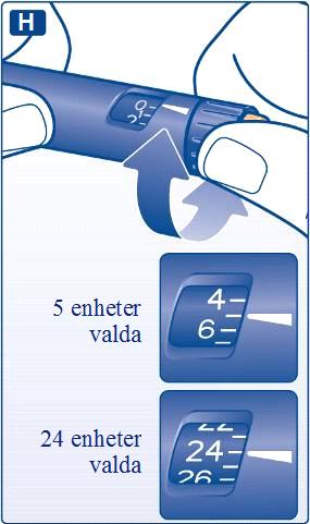 Detta säkerställer att insulinet flödar. Om ingen droppe syns kommer du inte att injicera något insulin, även om dosväljaren rör sig. Detta kan tyda på en tilltäppt eller skadad injektionsnål.
