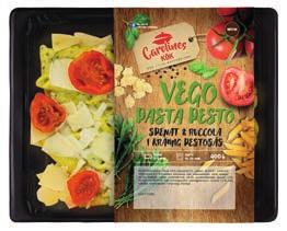 PORTIONSMAT VEGETARISK PORTIONSMAT DELIZIE SKINKA & ZUCCHINI MED EMMEN- TALER, TOMAT- & BECHAMELSÅS Ingredienser: Delizie 51 % (pasta 50% (durumvetemjöl, ÄGG, vatten), fyllning (kokt skinka 3%