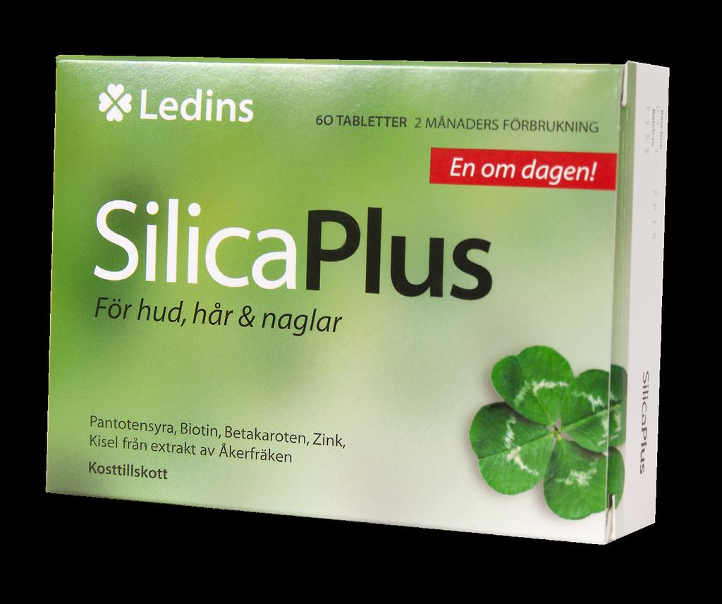 13 För hud, hår och naglar. Silica plus För hud, hår och naglar Art. nr: 20613 Silica plus är ett kosttillskott som innehåller: Biotin som bidrar till att bibehålla normalt hår och normal hud.