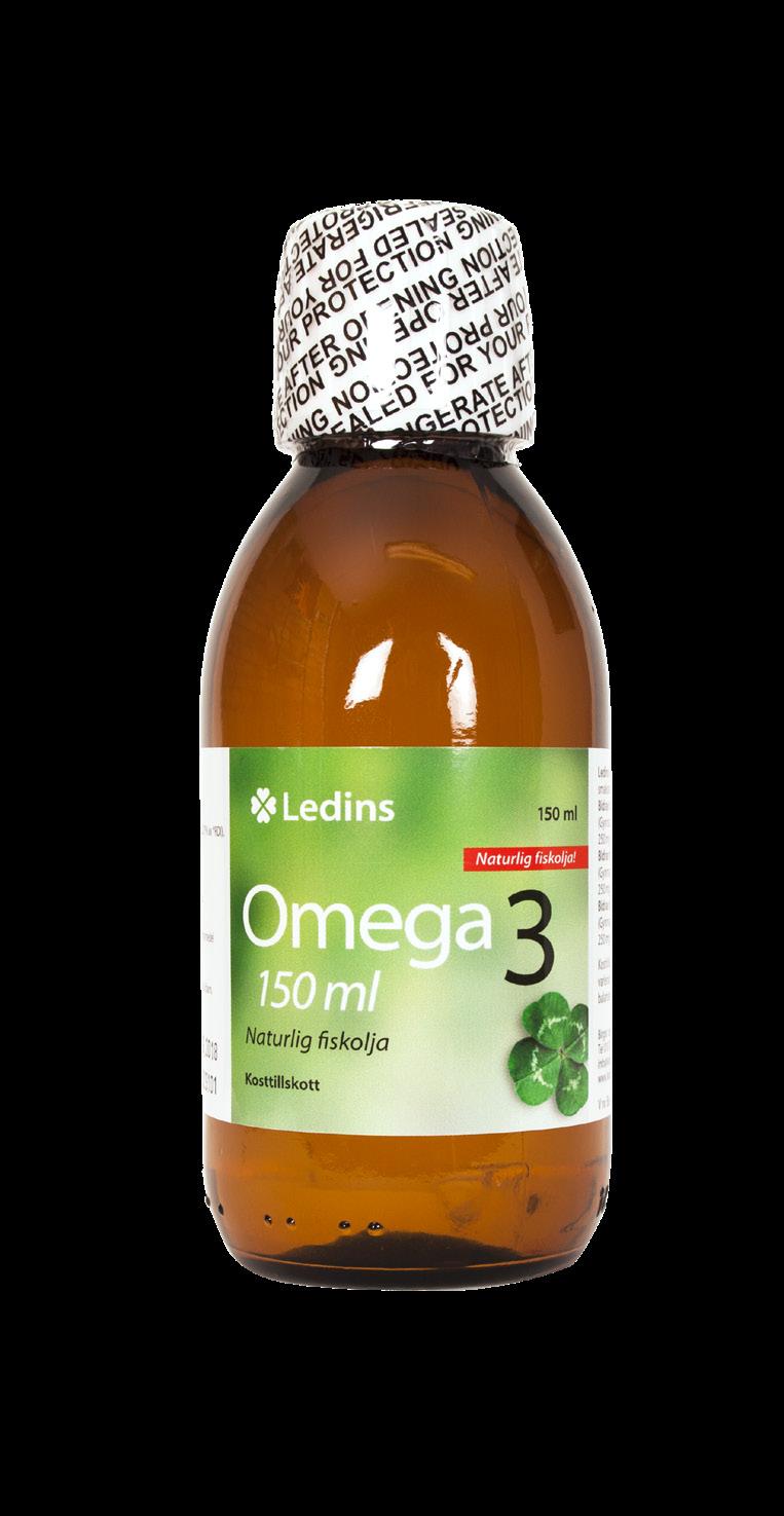 20 Omega-3 Naturlig fiskolja Art. nr: 20701 Ledins Omega 3, flytande fiskolja med citronsmak är en naturlig fiskolja smaksatt med naturlig citronolja.