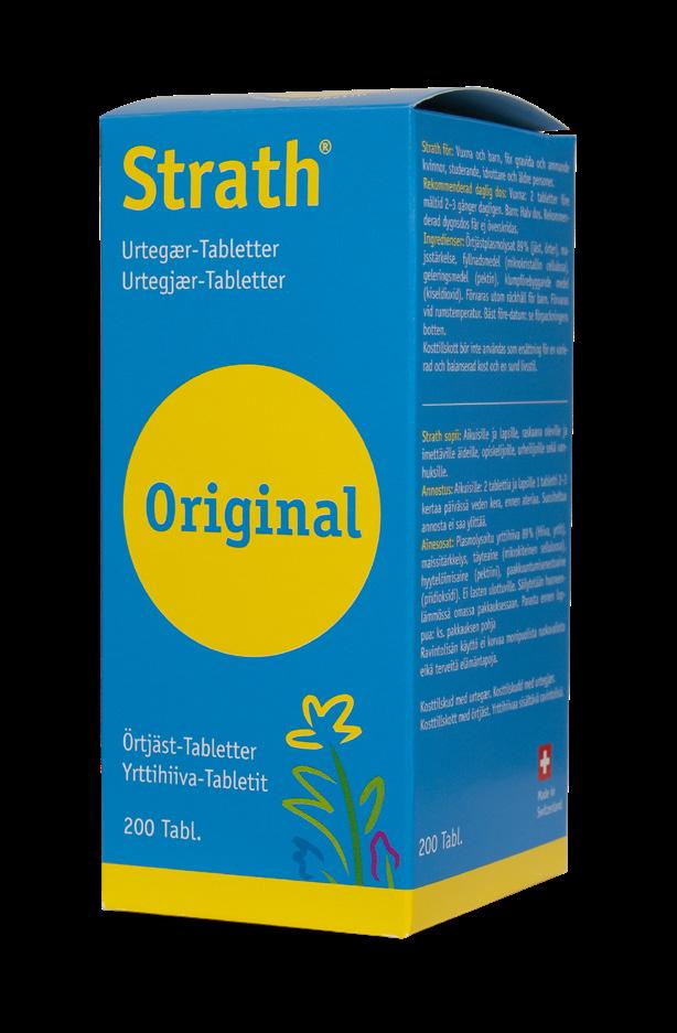 *Den dagliga dosen Strath (6 tabletter) innehåller 0,495 mg vitamin B1 som