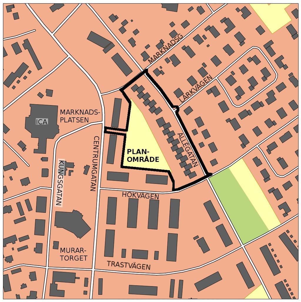 Plandata Planområdet är beläget i nordöstra delen av centrala Vårgårda tätort.