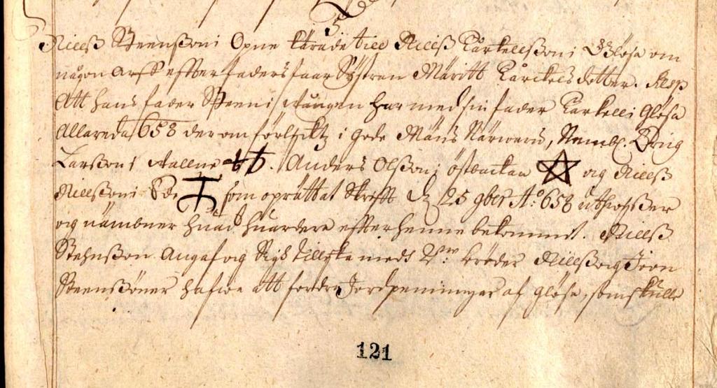 Bilaga: Bomärken Bomärken 1658 avritade i protokollet från